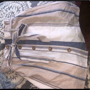 STRIPED BUTTON DOWN SKIRT